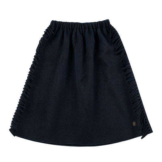 COTTIER NAVY WAISTED FLARE SKIRT