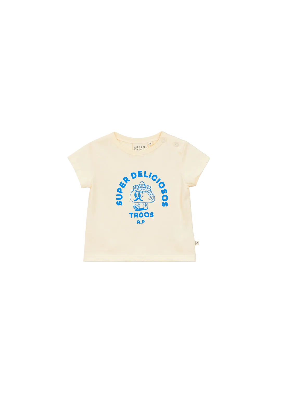 ARSENE & LES PIPELETTES CREAM/BLUE TACO GRAPHIC TEE