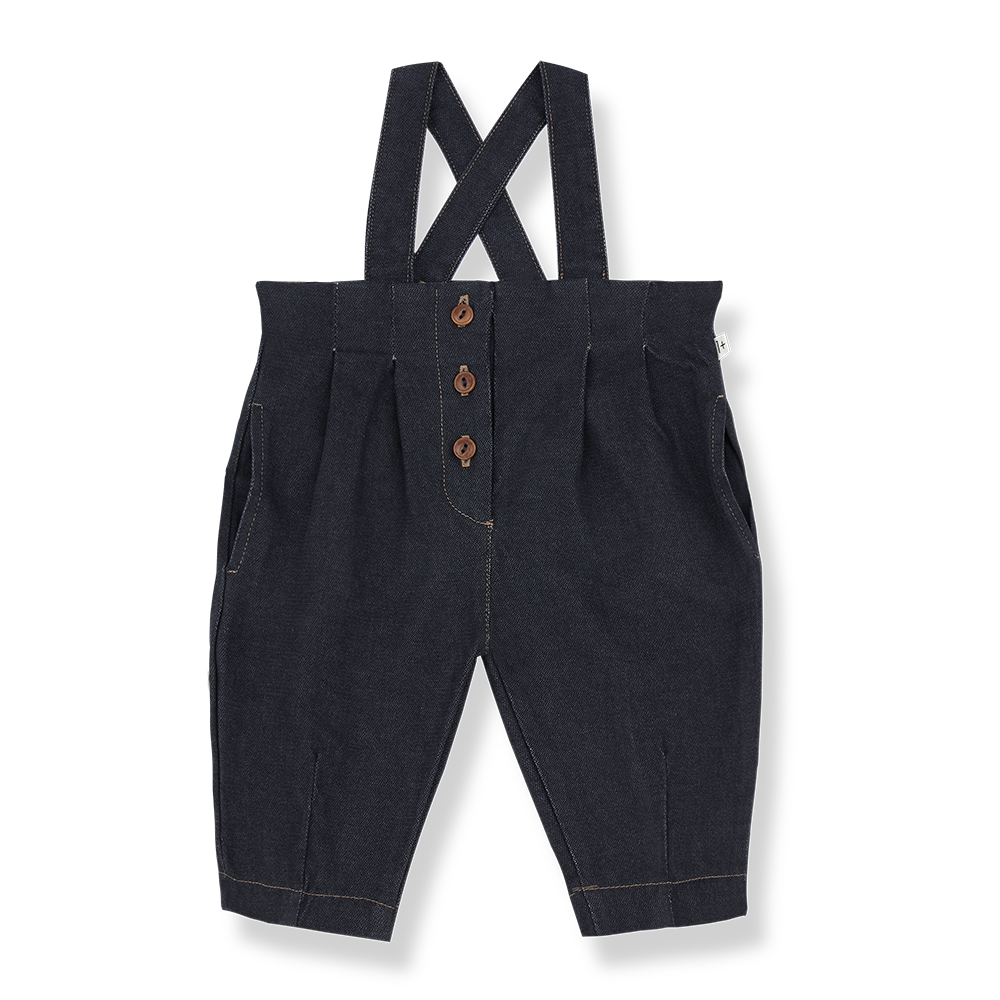 1+ IN THE FAMILY NAVY BUTTON OVERALL