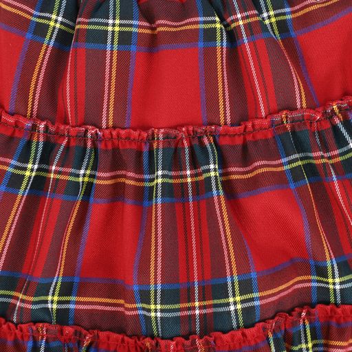 NICOLE MILLER RED PLAID TIERED SKIRT