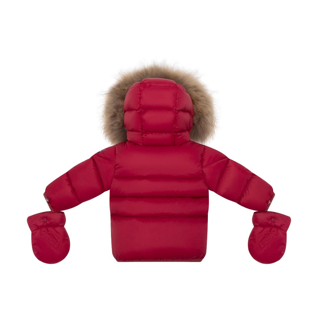 ELLABEE RASBERRY FUR TRIM PUFFER COAT