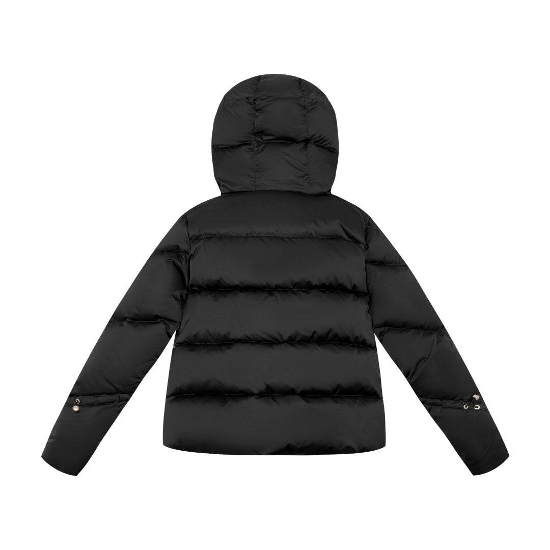 ELLABEE BLACK ZIPPER PUFFER COAT