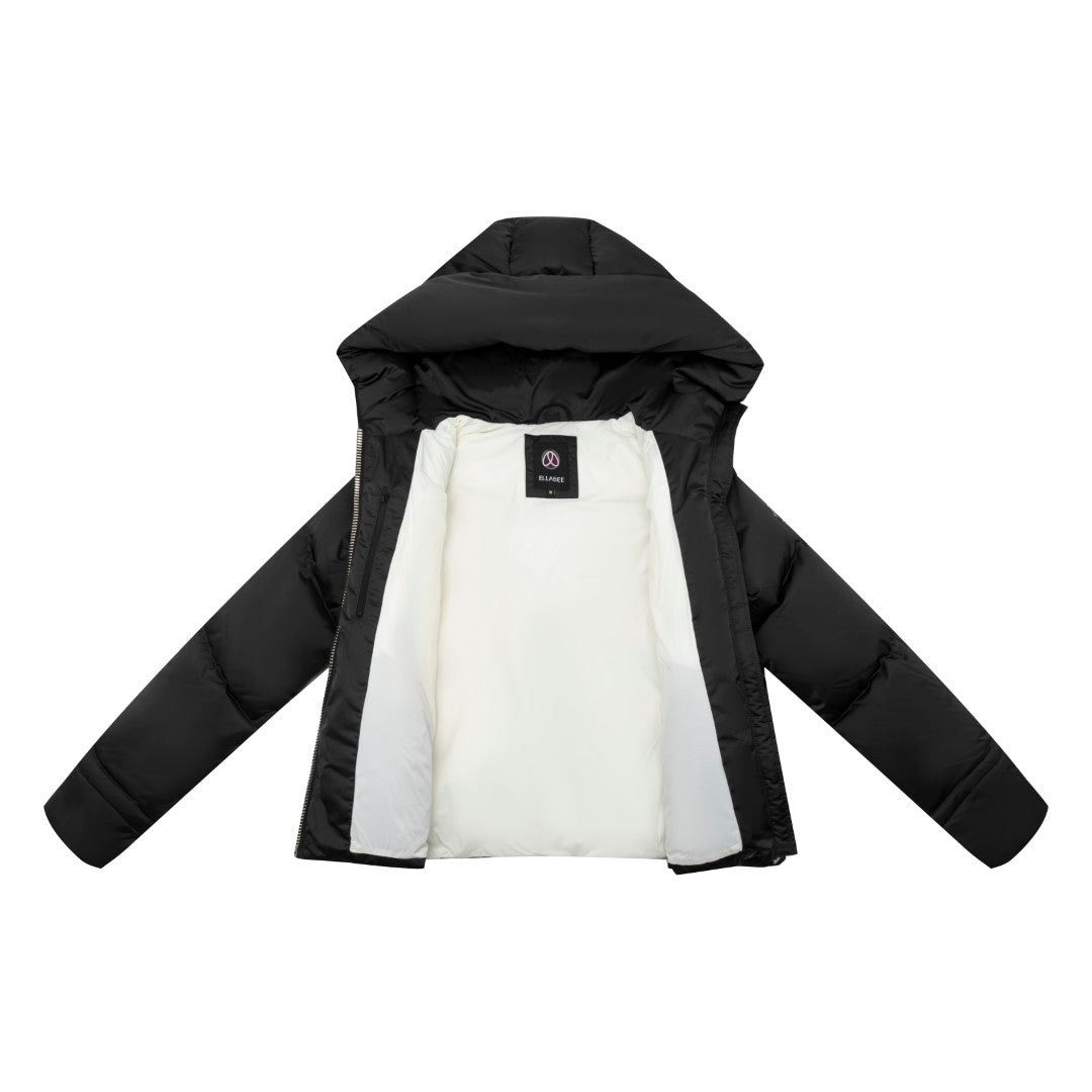 ELLABEE BLACK ZIPPER PUFFER COAT