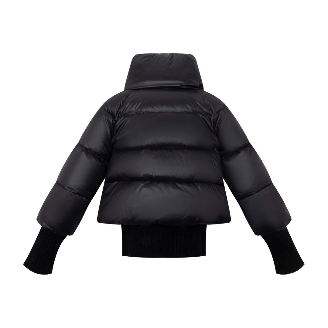 ELLABEE BLACK PUFFER BOMBER COAT
