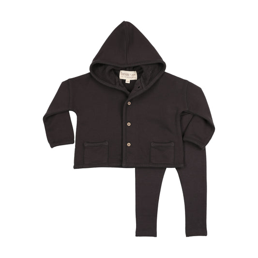 FARREN + ME BLACK WASHED CARDIGAN SET