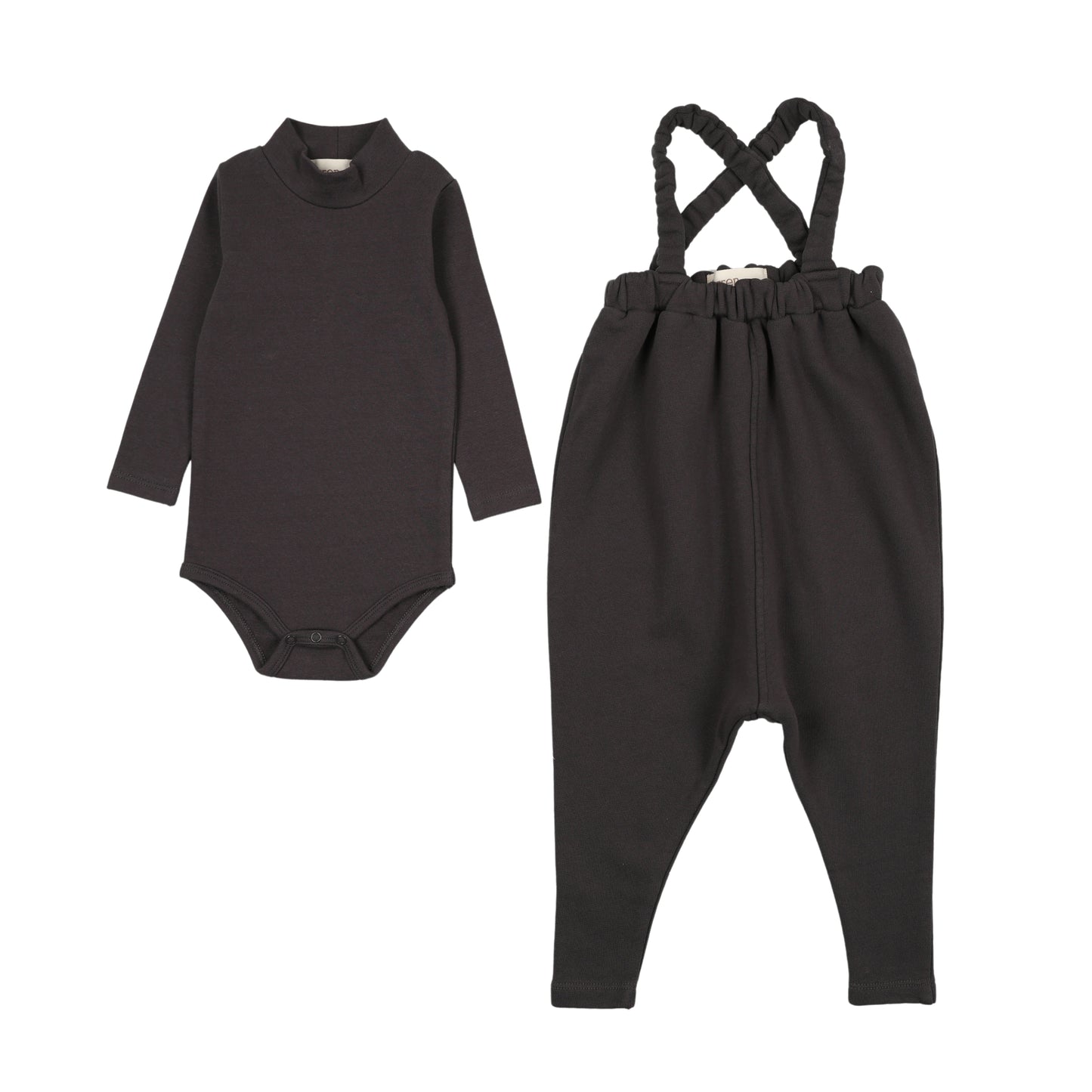 FARREN + ME BLACK WASHED SUSPENDER PANT SET