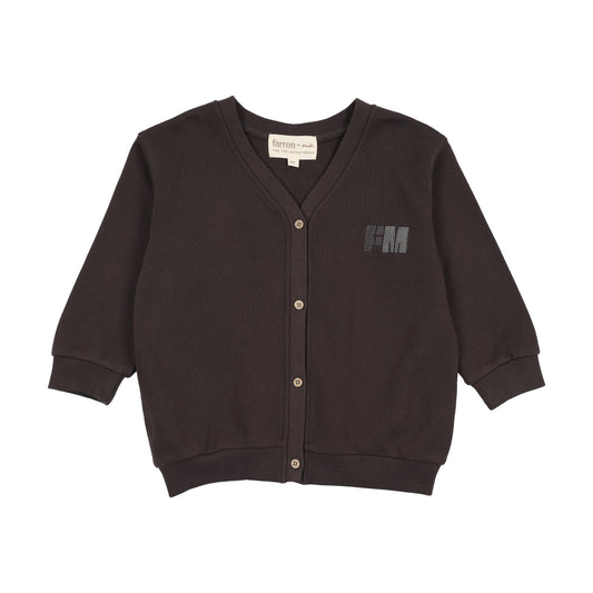 FARREN + ME BLACK WASHED SWEATSHIRT CARDIGAN