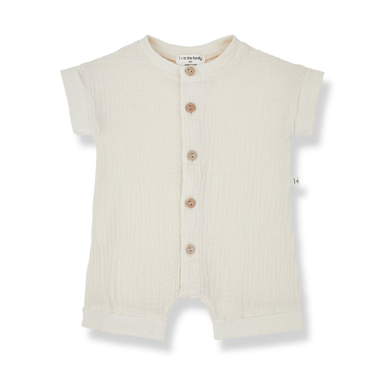 1 + IN THE FAMILY IVORY BUTTON JUMPSUIT [FINAL SALE]