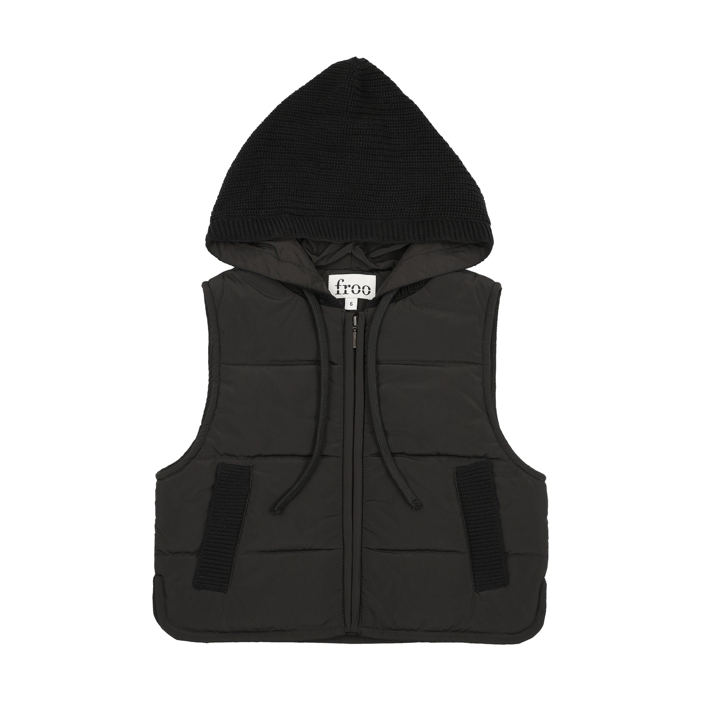 FROO STYLE BLACK PUFFER VEST