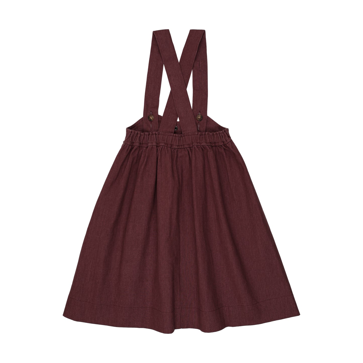 FROO STYLE BURGUNDY BUTTON OVERALL DRESS