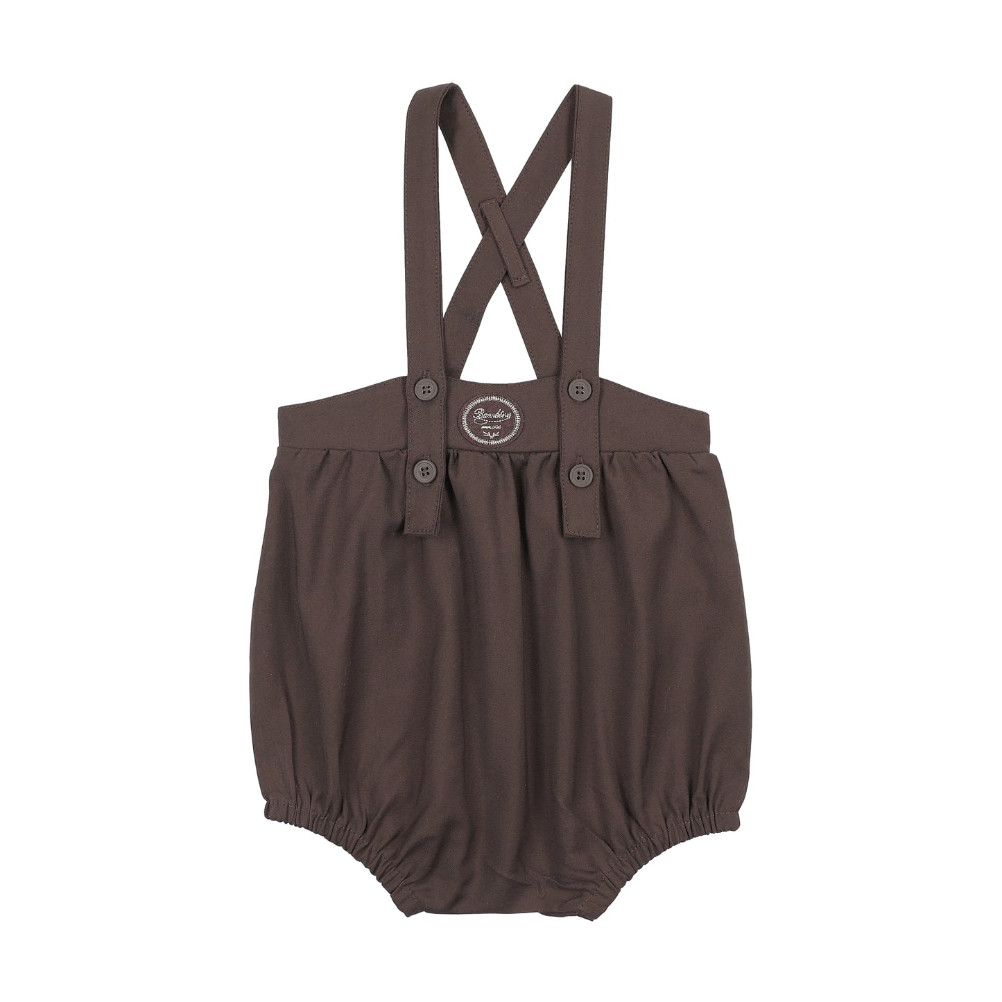 ANALOGIE CHOCOLATE BROWN PLAID EDITION BOYS ROMPER