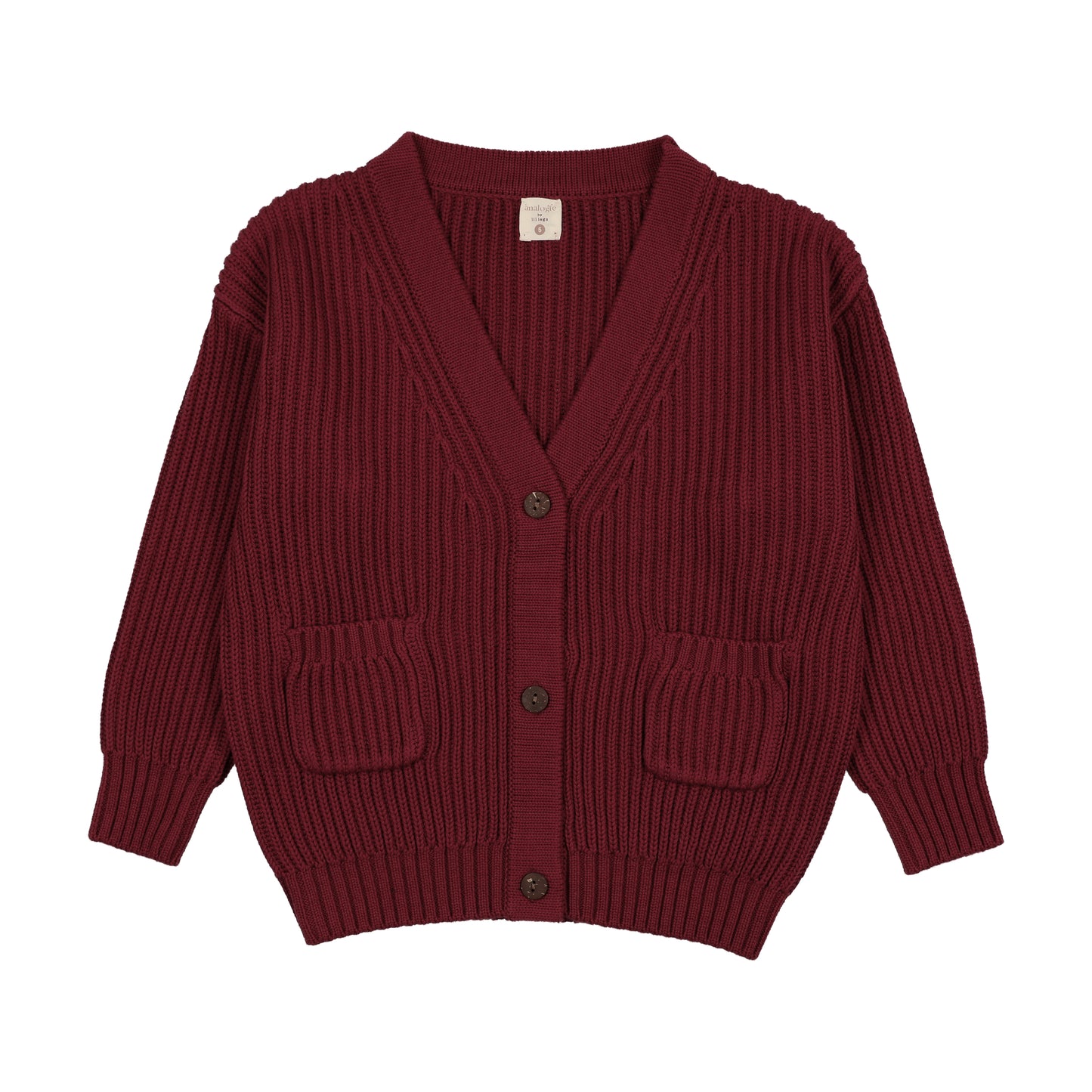 ANALOGIE BURGUNDY GRANDPA CARDIGAN