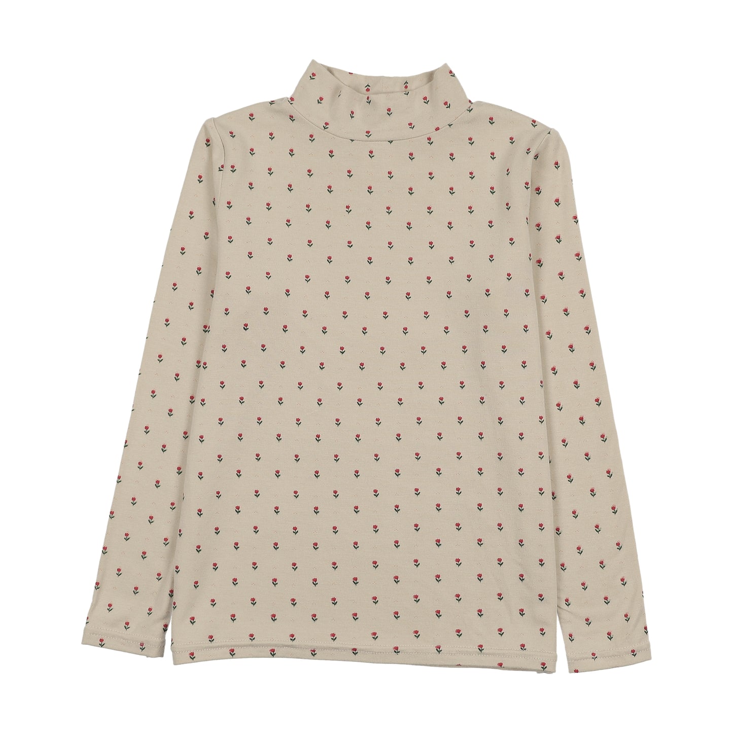 ANALOGIE ECRU PRINTED MOCKNECK