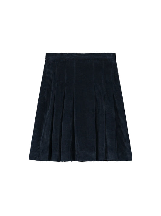 TANGERINE BLUE CORDUROY PLEAT SKIRT