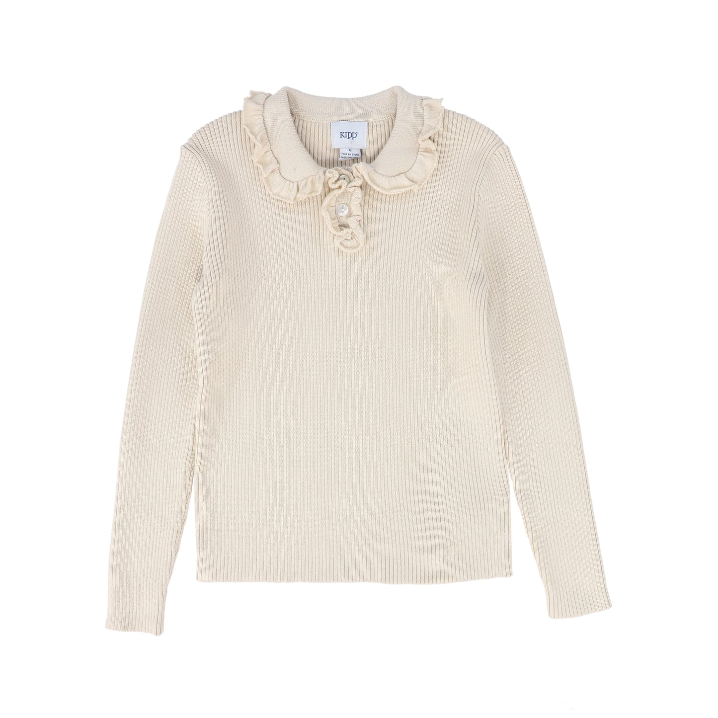 KIPP NATURAL RUFFLE COLLAR SWEATER