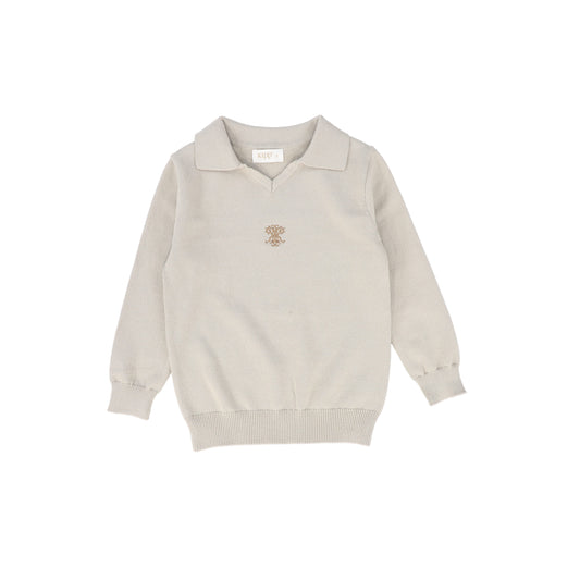 KIPP TAN POLO TEXTURED KNIT SWEATER