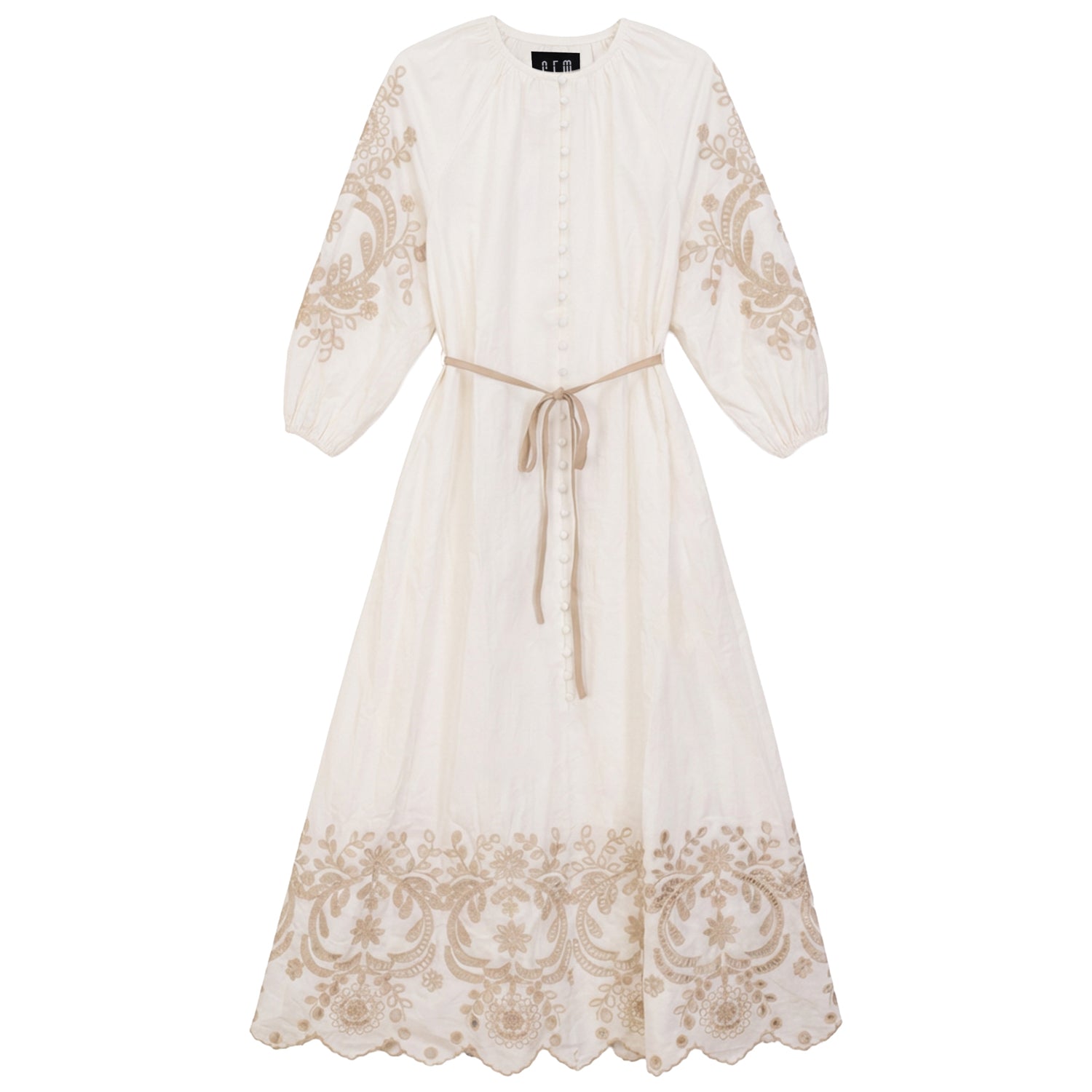 beige eyelet dress Blissful Smile Eyelet Mini Dress Curves 2XL / beige main image 1