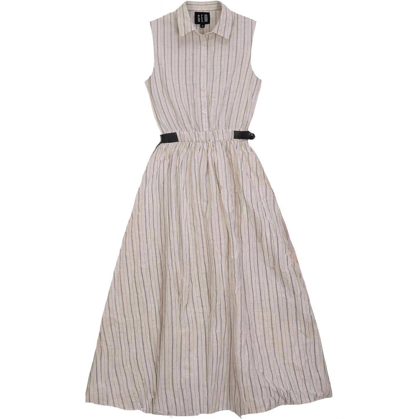 GEM BEIGE STRIPED BUBBLE HEM JUMPER