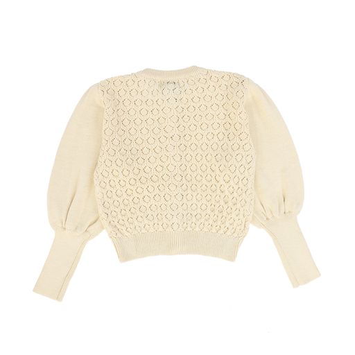 MIPOUNET CREAM DESIGN KNIT CARDIGAN