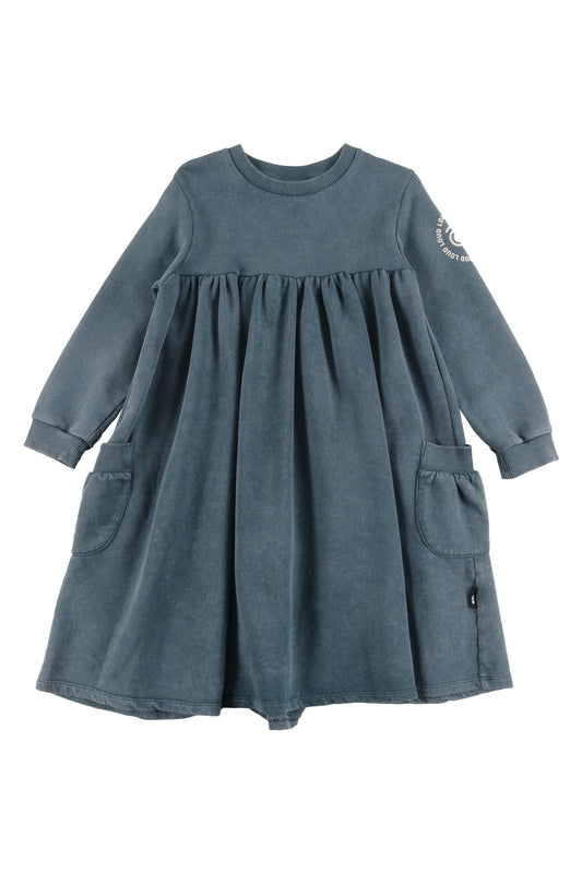 LOUD GREEN WASH LOGO POCKET DRESS