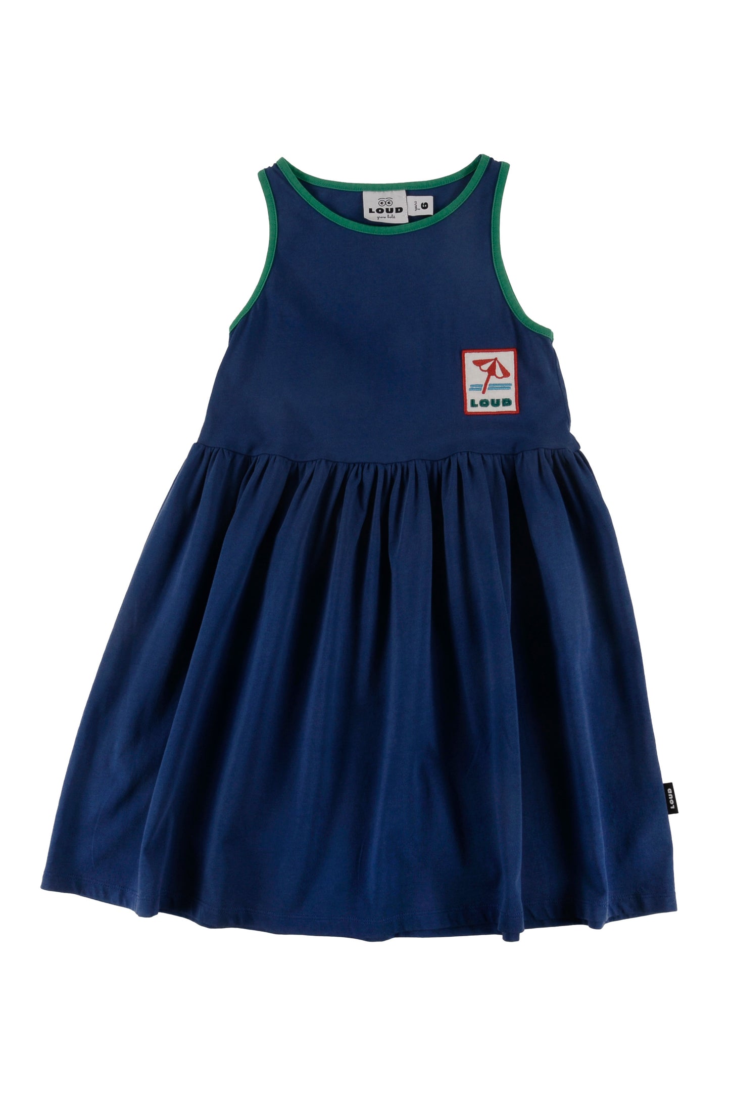 LOUD NAVY WASH EMBROIDERED WAIST DRESS