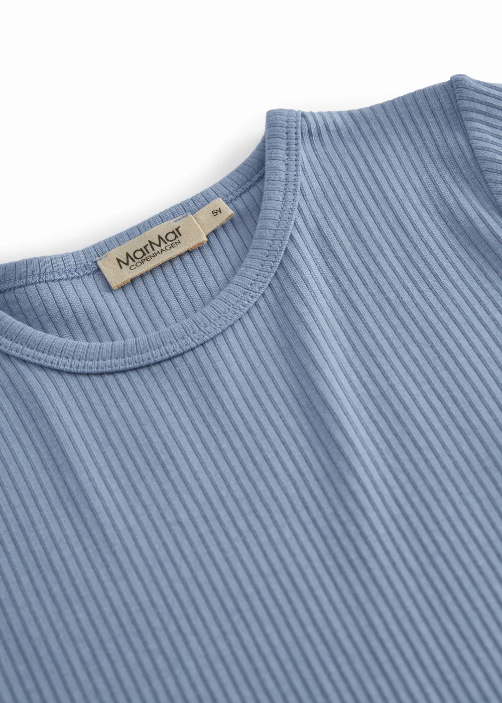 MARMAR COPENHAGEN DUSTY BLUE RIBBED T-SHIRT