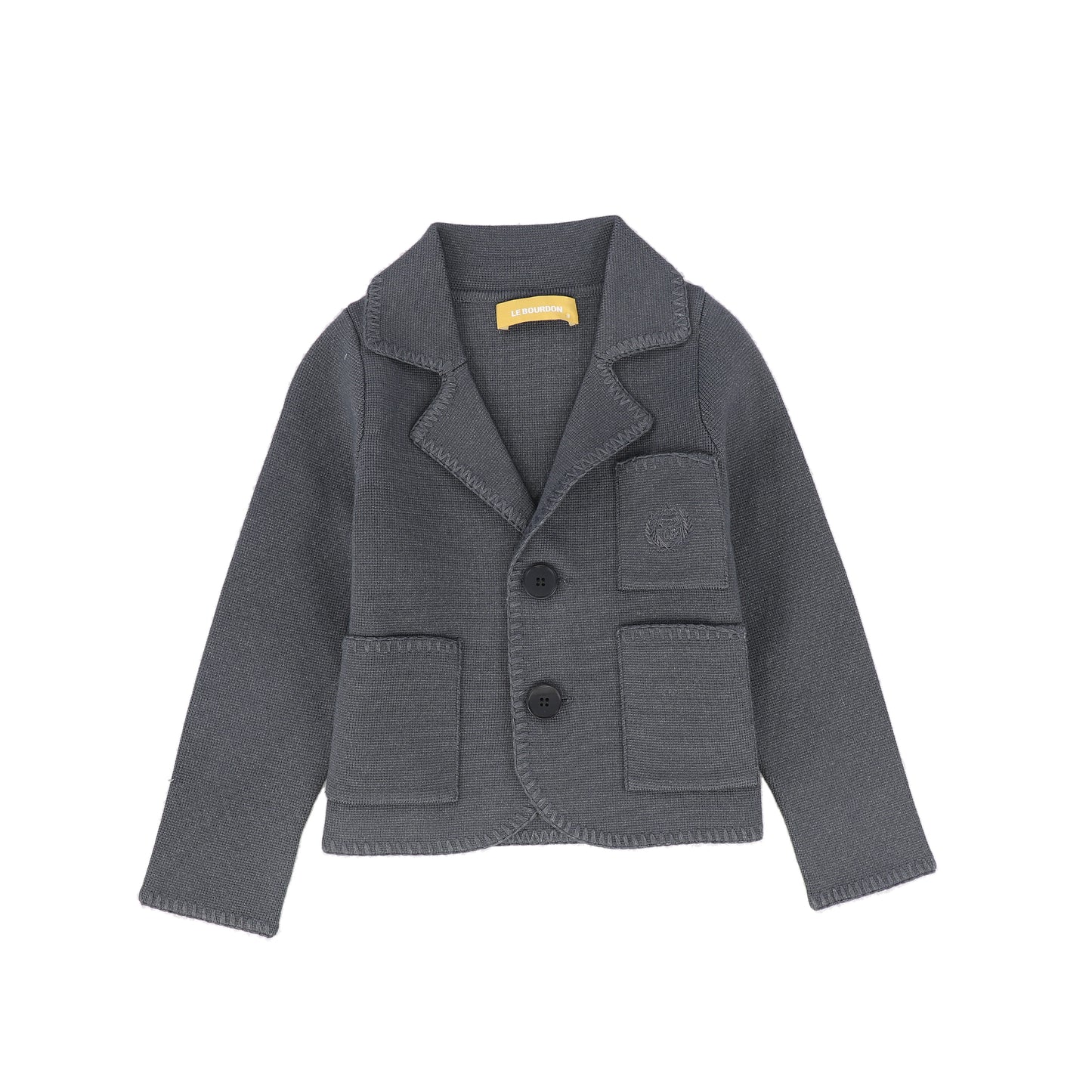 LE BOURDON GREY PIPED KNIT BLAZER
