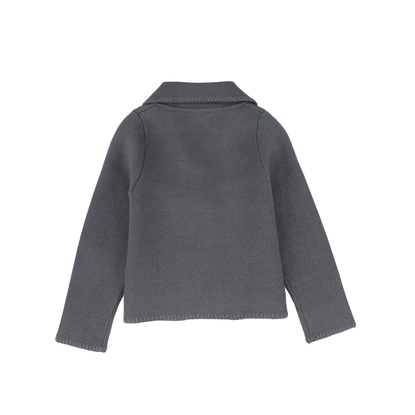 LE BOURDON GREY PIPED KNIT BLAZER