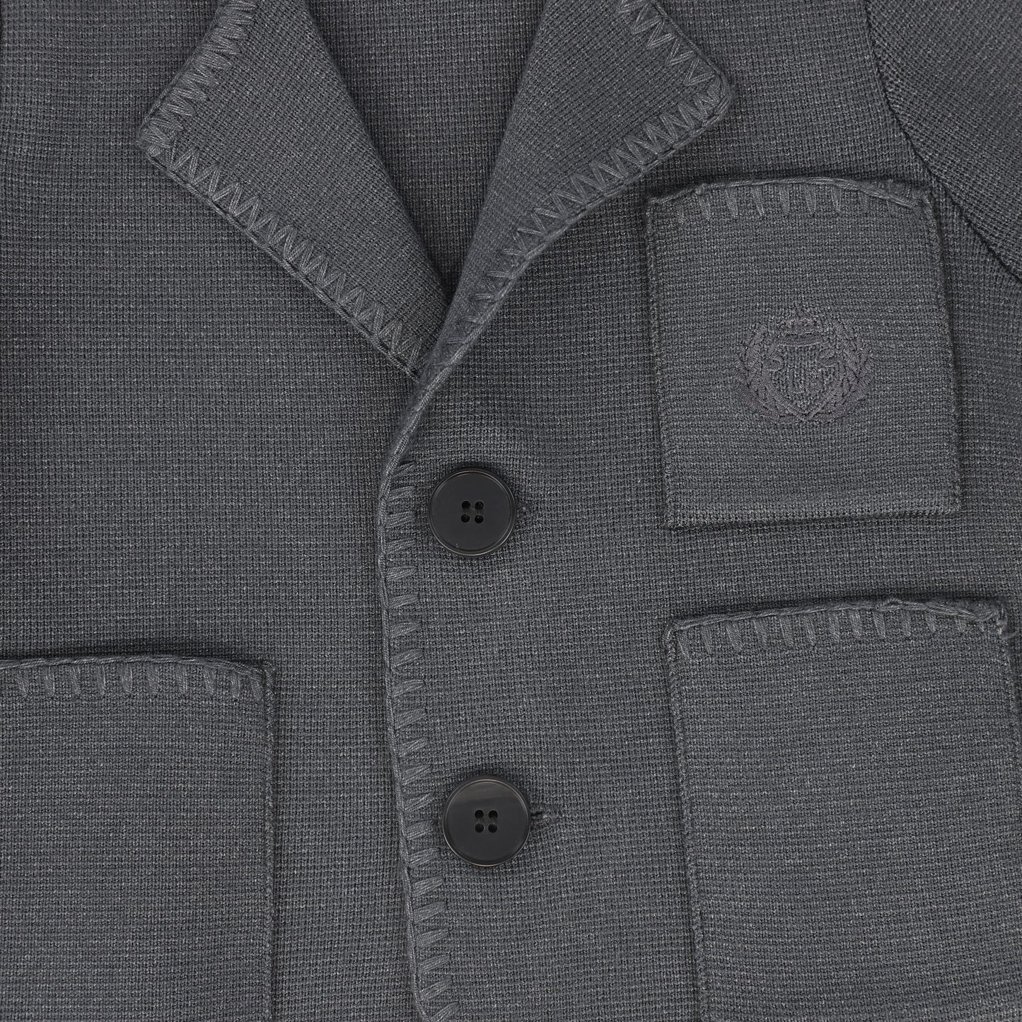 LE BOURDON GREY PIPED KNIT BLAZER