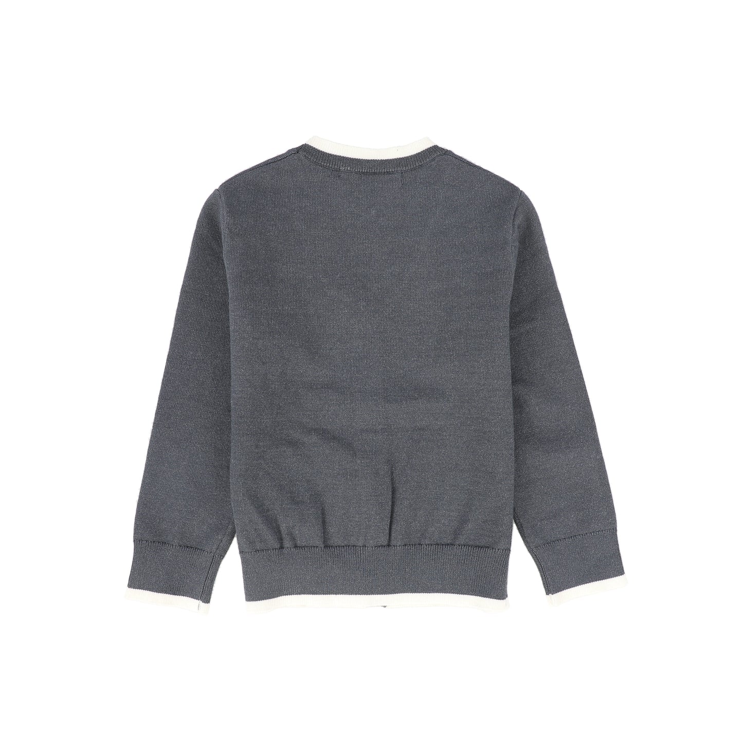 LE BOURDON GREY TRIM BORDER CARDIGAN