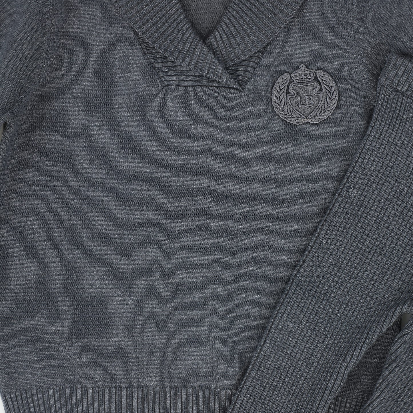 LE BOURDON GREY WRAP NECK SWEATER LEGGINGS SET