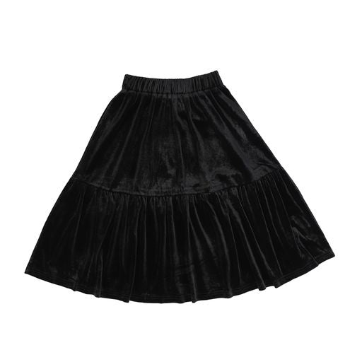 Black velvet trim skirt best sale