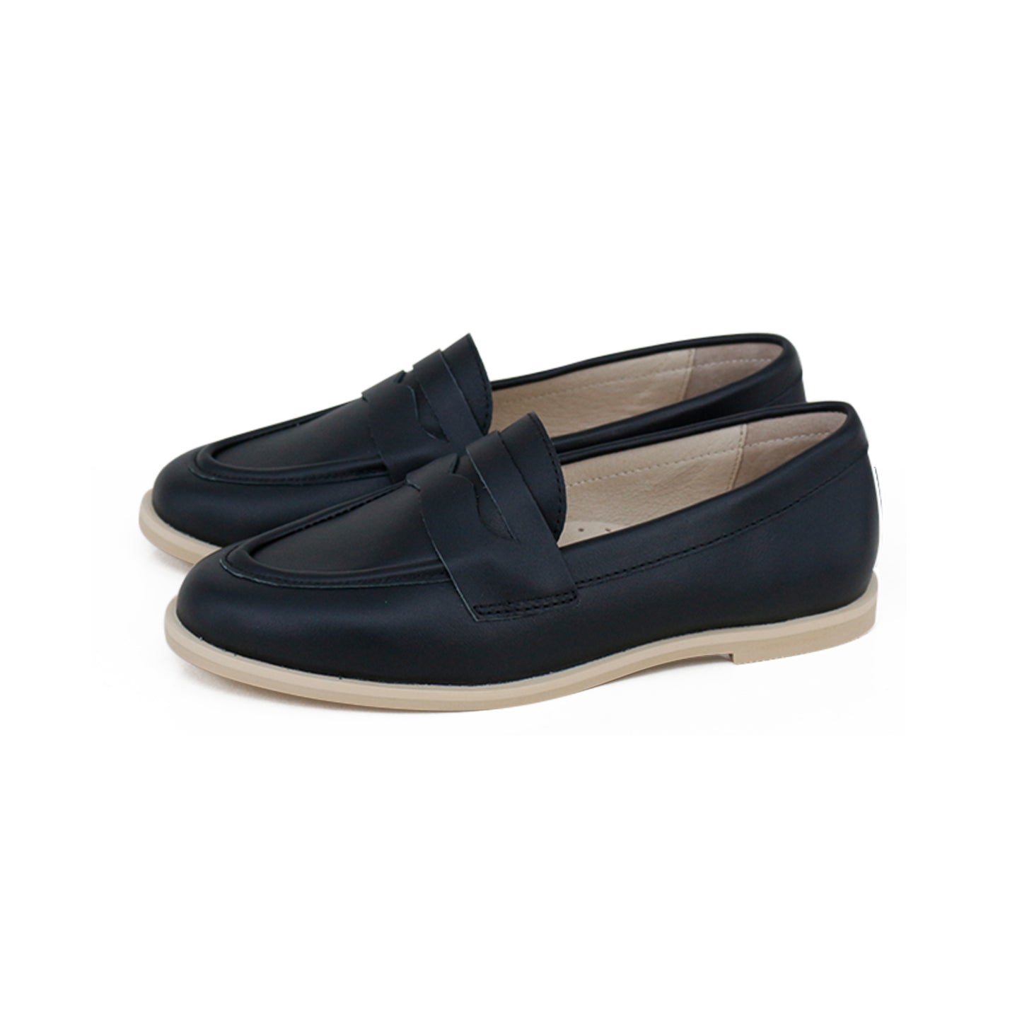 CAMILLE KIDS BLACK SATIN POINTED PENNY LOAFER