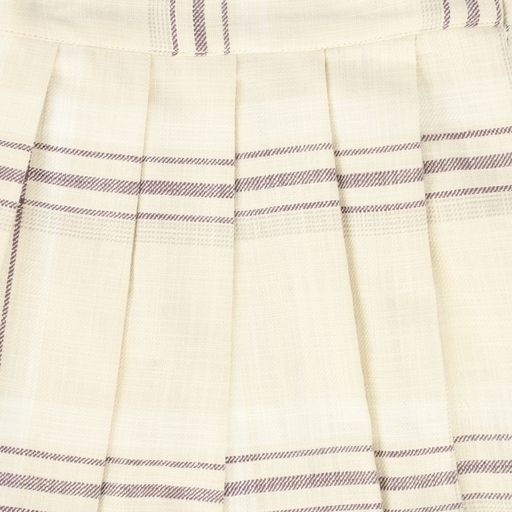 PERNILLE CREAM CHECKED PLEATED SKIRT SET