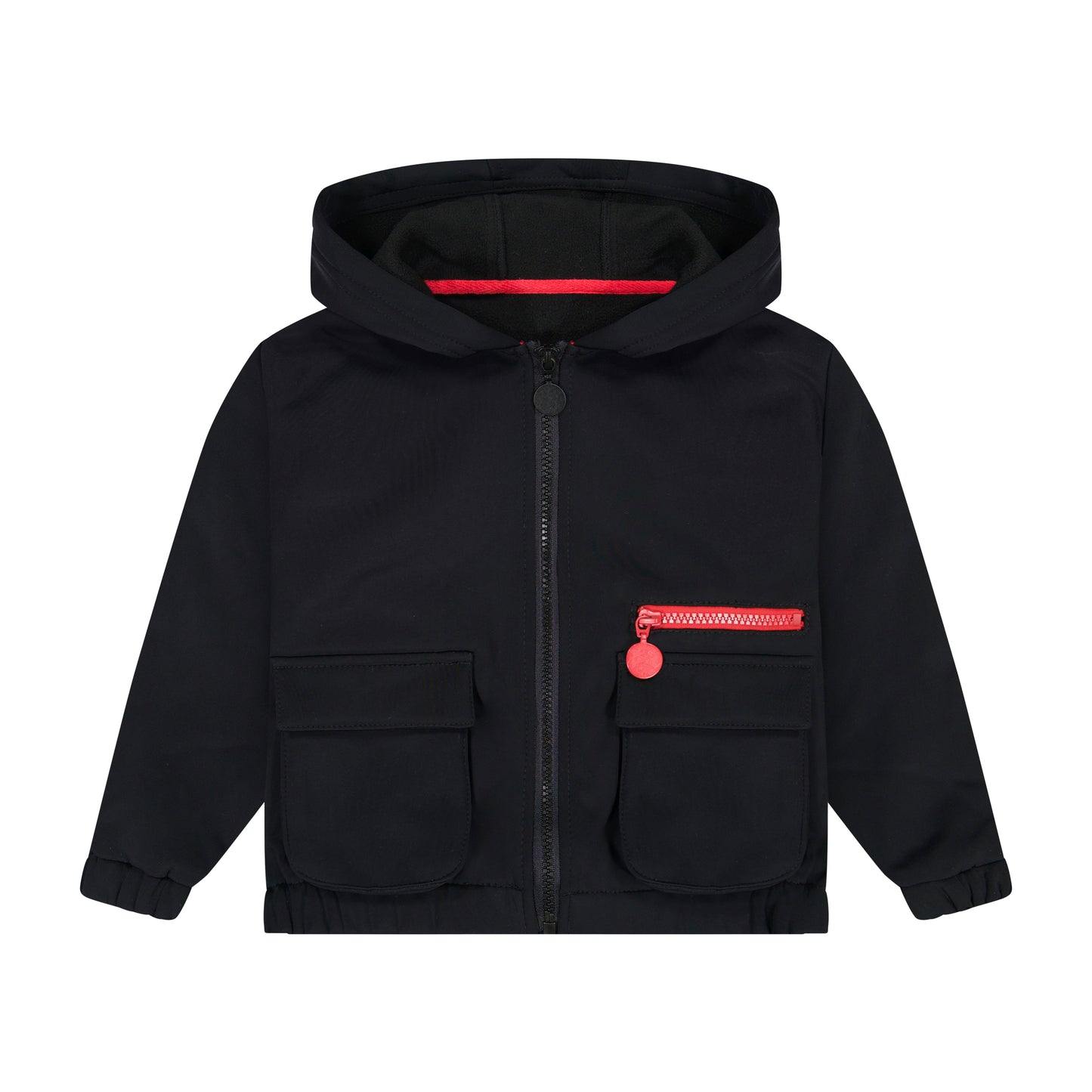 ROOIE AND FRIENDS BLACK SIDE ZIP HOODED JACKET
