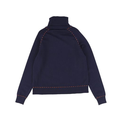 VIBE NAVY STITCHED EDGE TURTLENCK