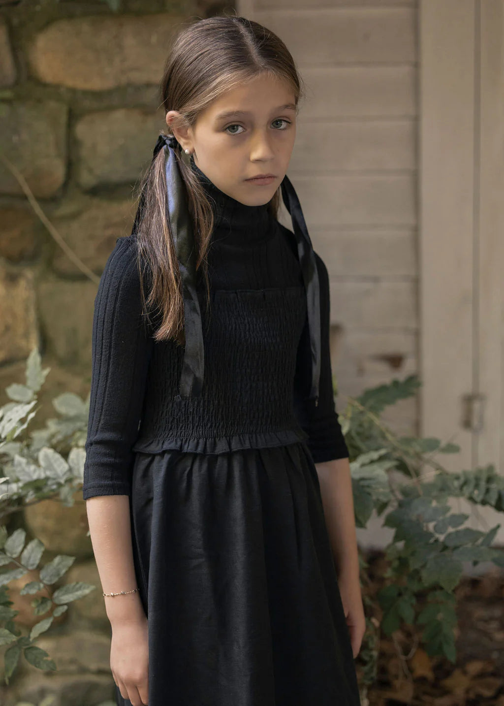 COCO BLANC BLACK SMOCKED MAXI JUMPER