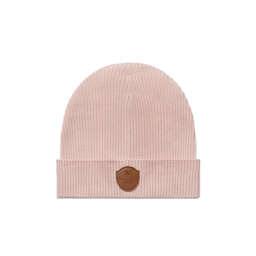 DENALI PETAL PINK RIBBED KNIT BEANIE