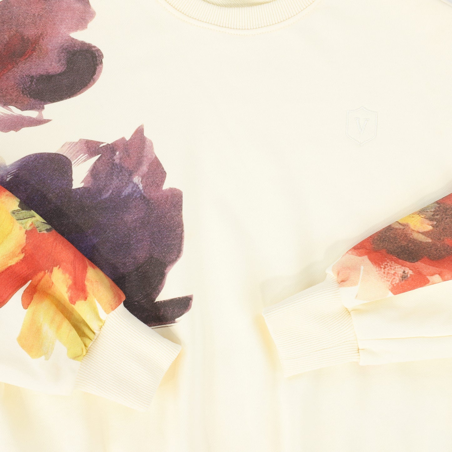 VALENTINA IVORY PAINTED FLOWER SWEATSHIRT