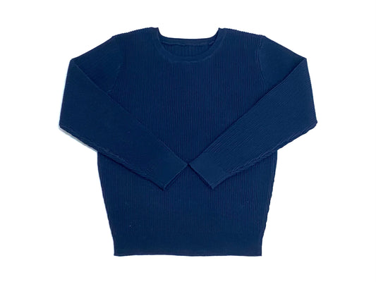 COTTIER NAVY TEXTURED KNIT SWEATER