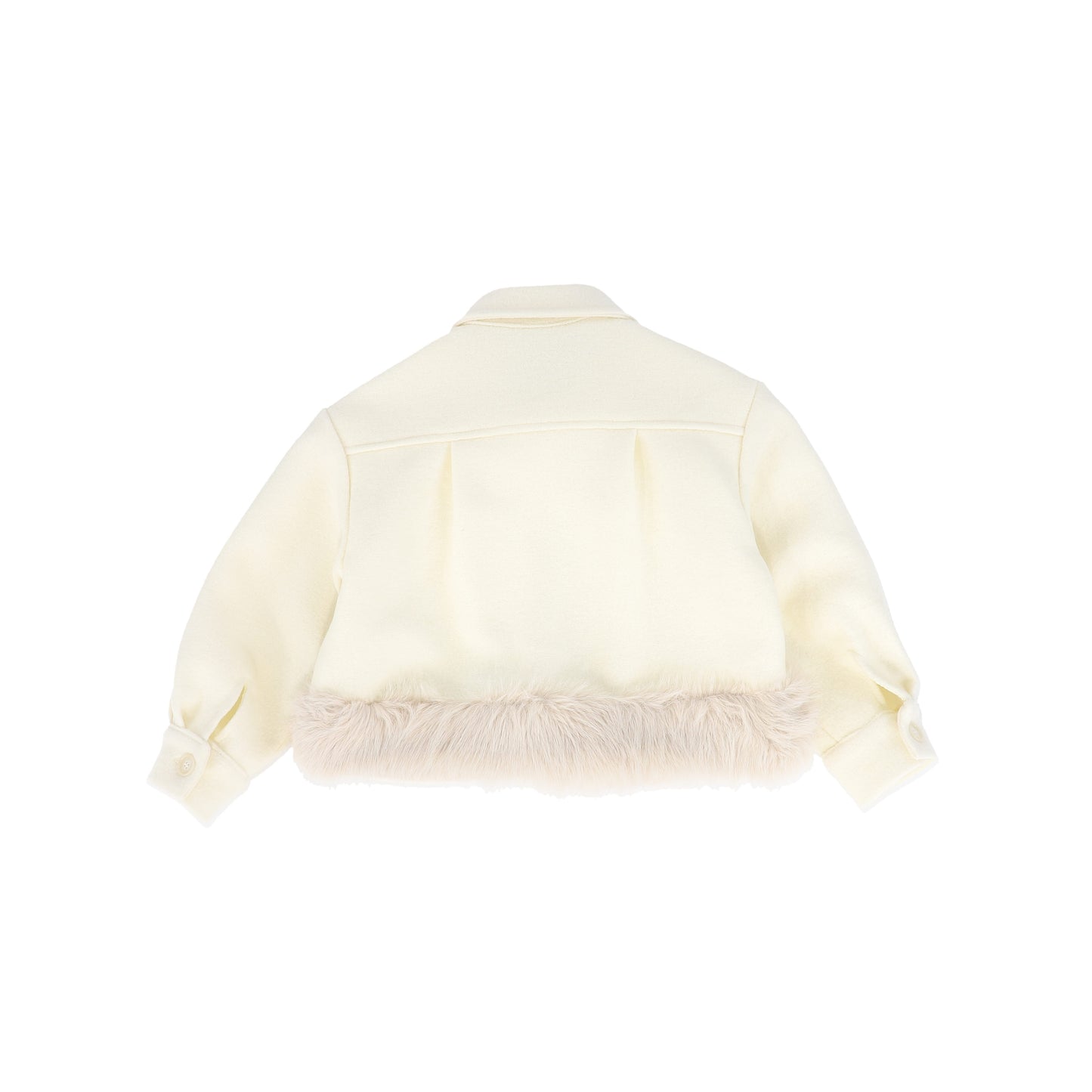 PICCOLA LUDO CREAM WOOL FUR TRIM JACKET