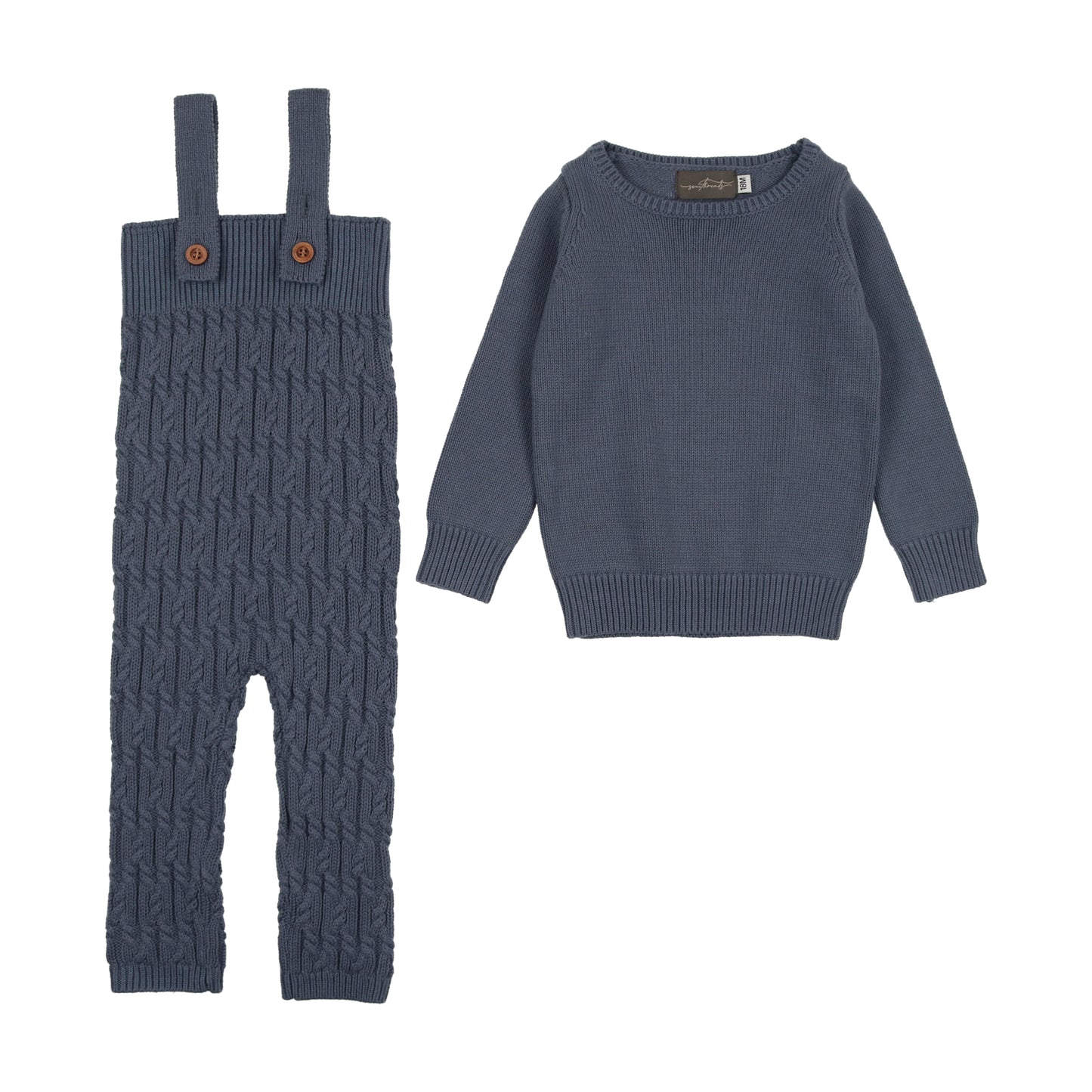 SWEET THREADS BLUE SUSPENDER PANT SET