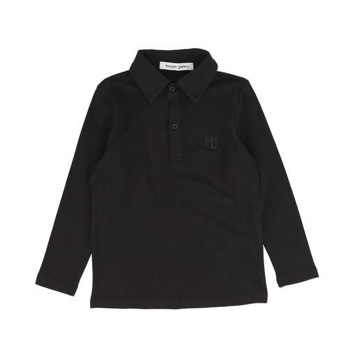 HARPER JAMES BLACK LOGO POLO