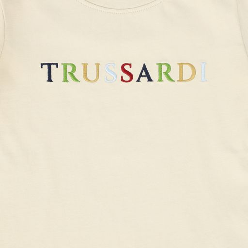 TRUSSARDI ECRU LOGO TSHIRT