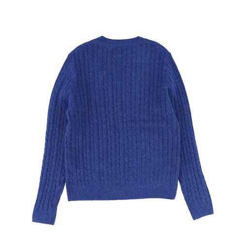 TUSTELLO BLUE BRAIDED KNIT SWEATER