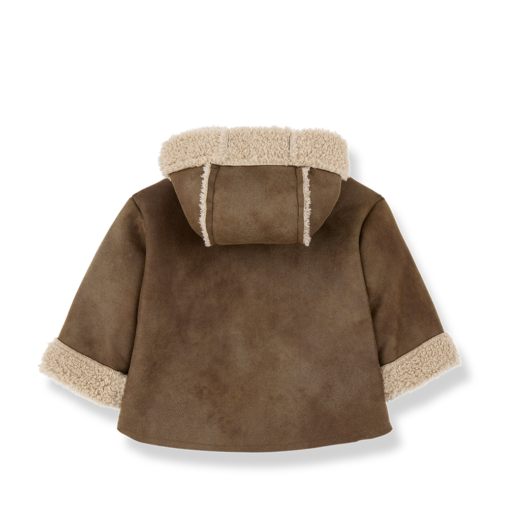 1+ IN THE FAMILY BROWN/BEIGE TRIM JACKET