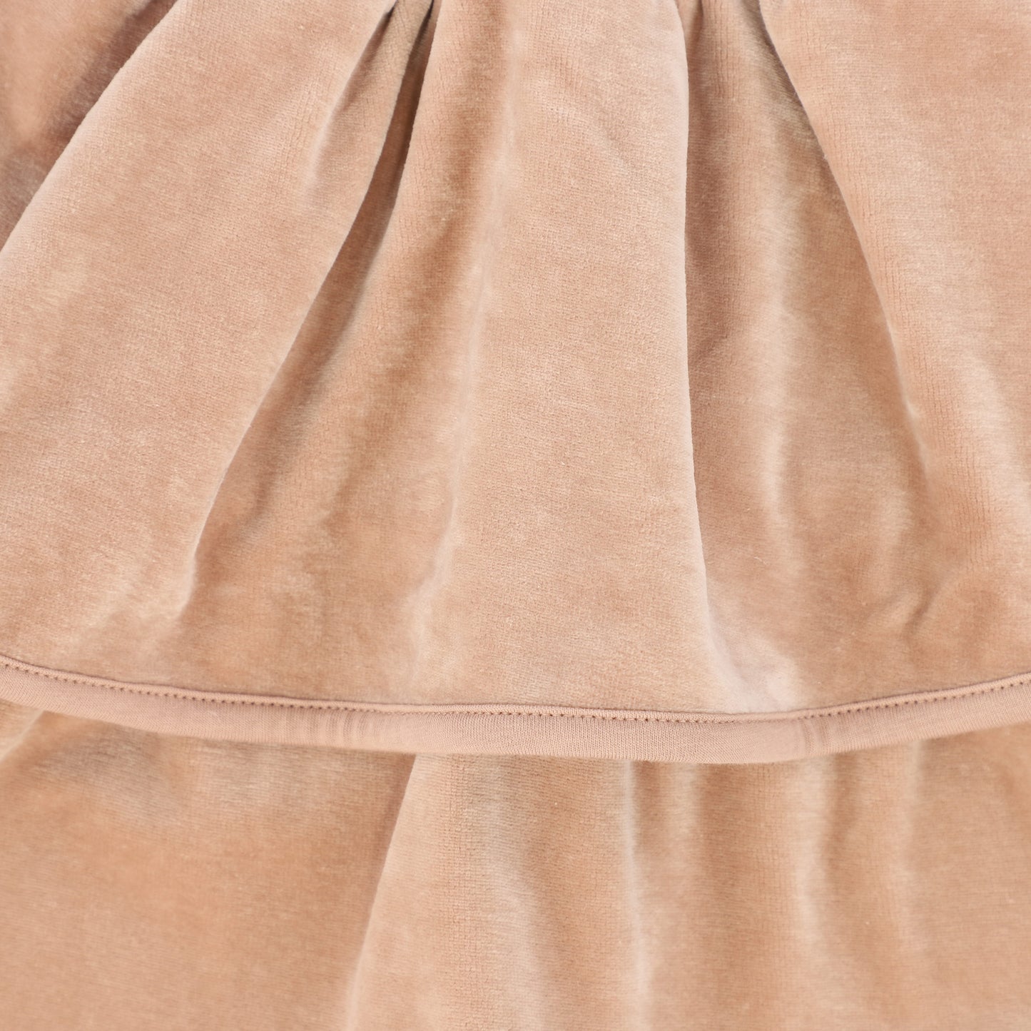 LITTLE PARNI PINK VELOUR TIERED SKIRT
