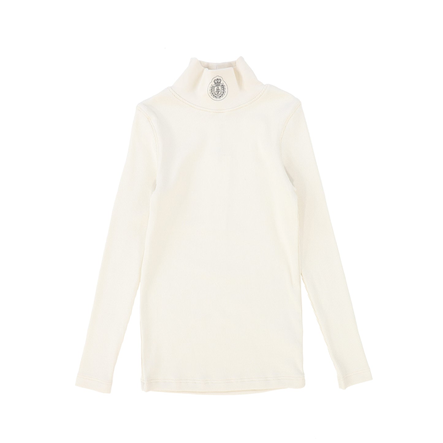 LITTLE PARNI IVORY LOGO MOCKNECK SHIRT