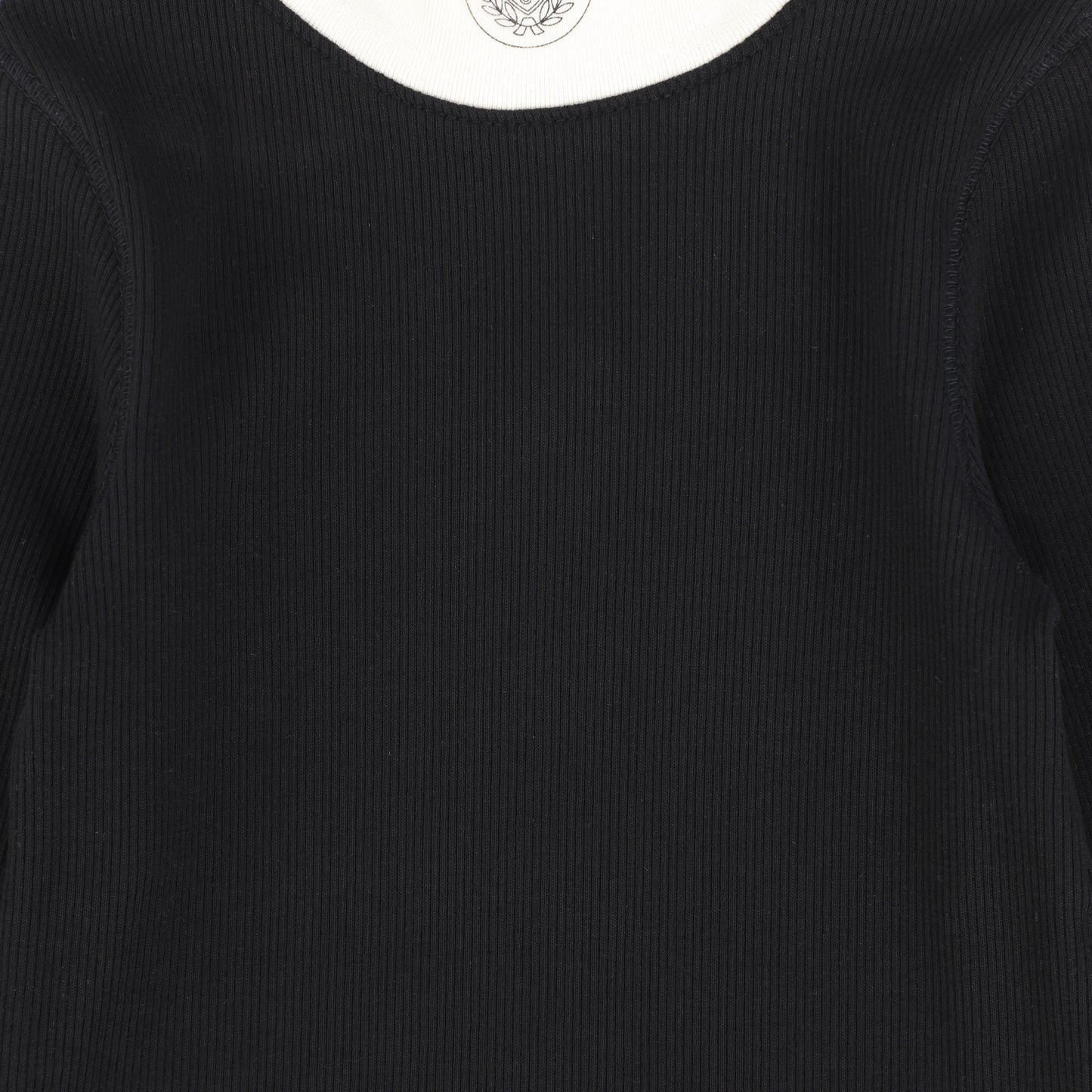 LITTLE PARNI BLACK LOGO MOCKNECK SHIRT
