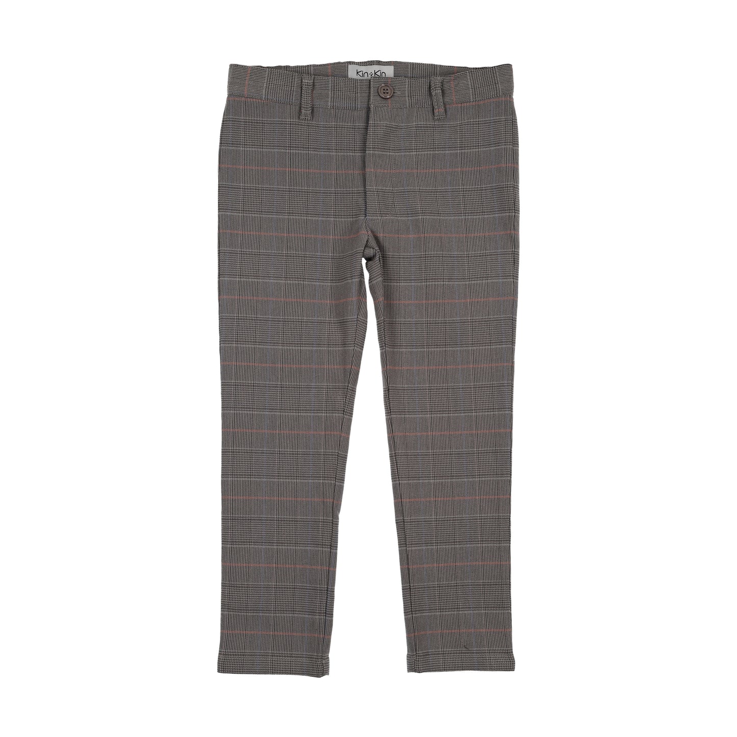 KIN & KIN GREY PLAID SLIM PANTS